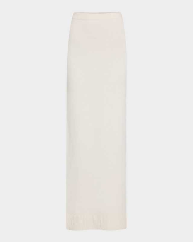 Back Slit Cashmere Maxi Skirt